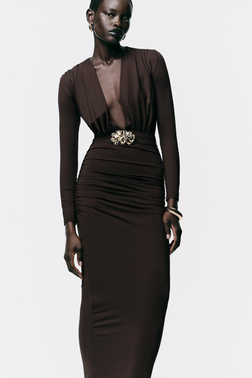 POLYAMIDE DRESS WITH HARDWARE BELT - Zara фото 11