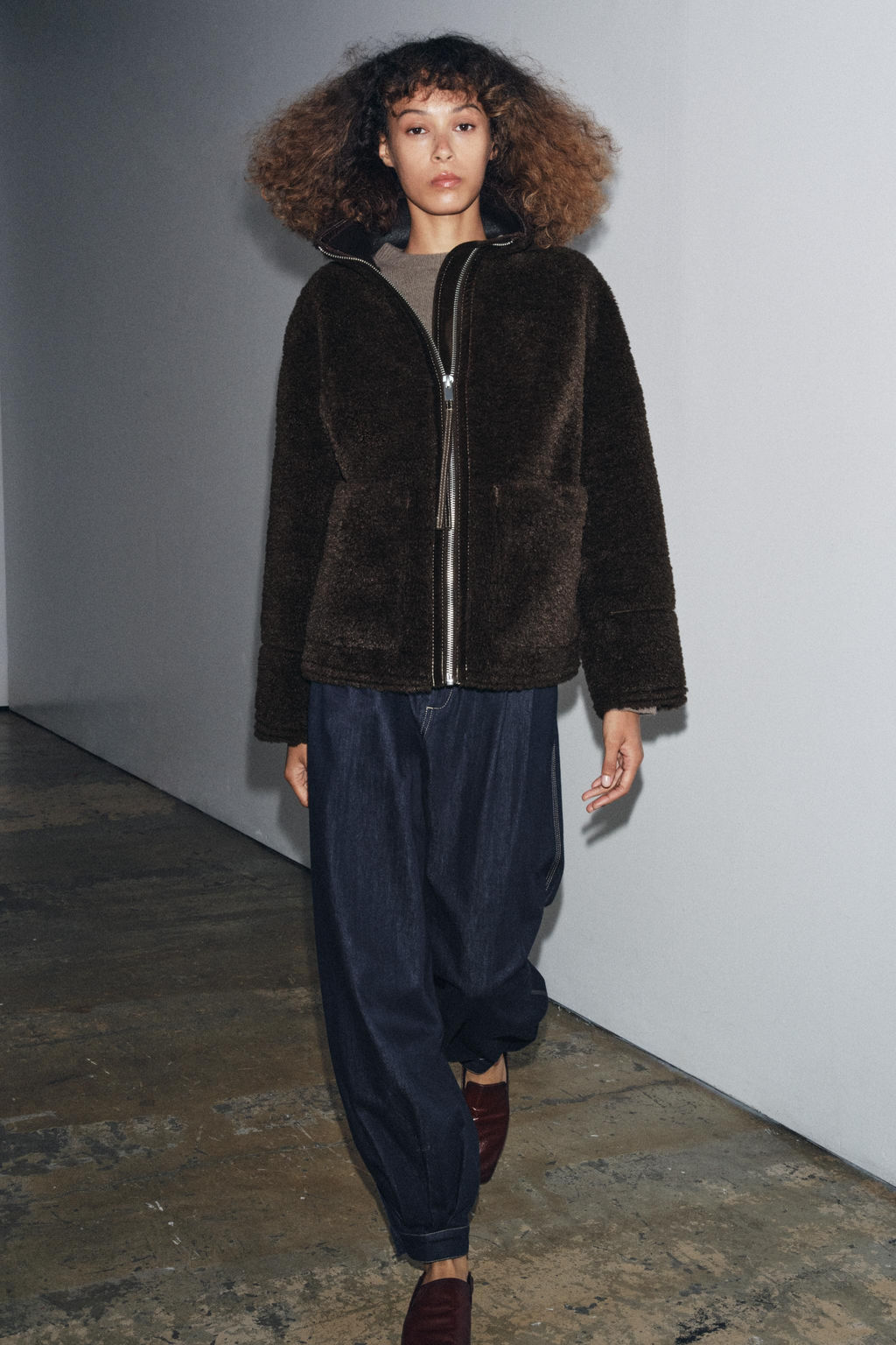 ZW COLLECTION FAUX SHEARLING DOUBLE-FACED JACKET