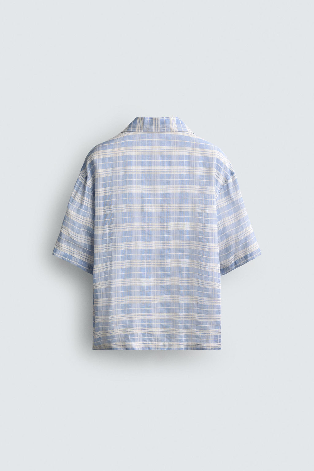 CAMISA JACQUARD CUADROS / Azul / Blanco - Zara фото 9