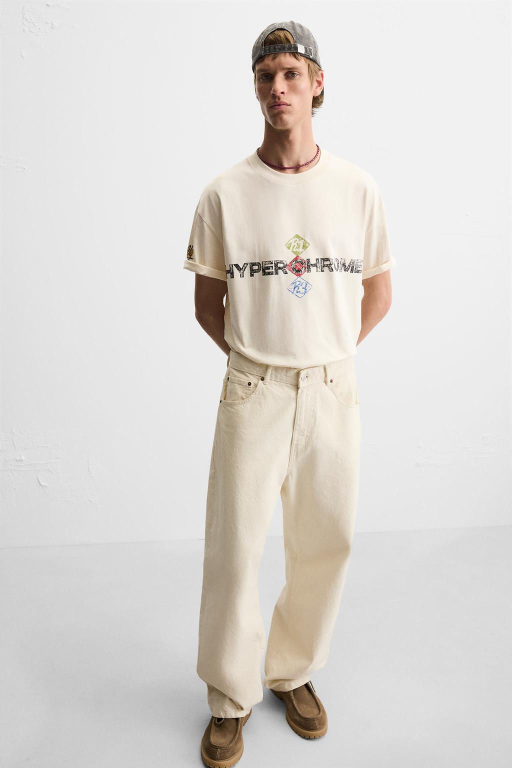 CONTRAST PRINTED T-SHIRT - Zara фото 6