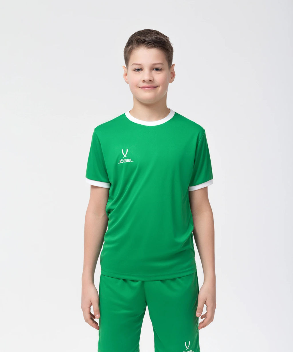 Футболка футбольная JOGEL CAMP Origin, зеленый/белый, детский