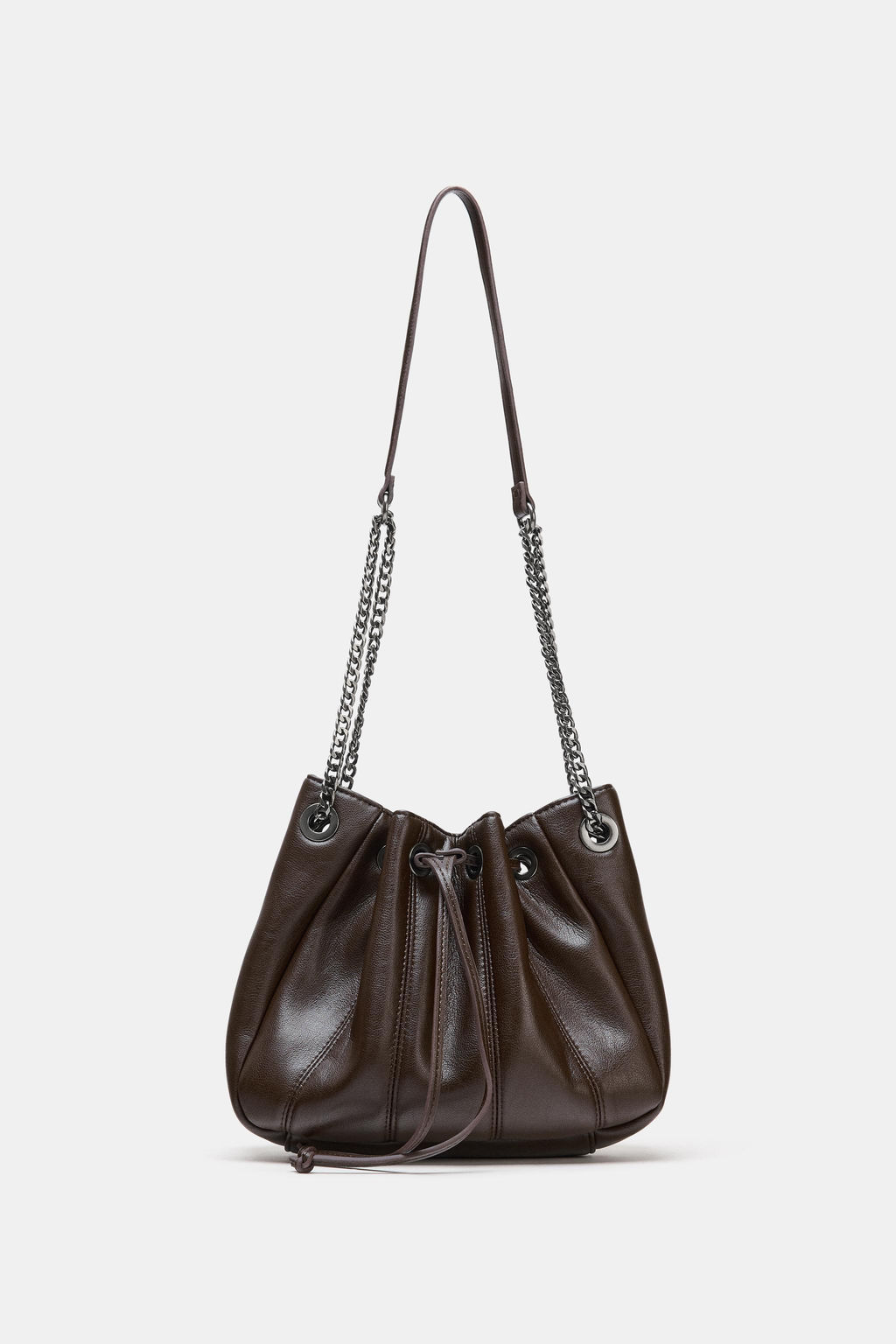 GATHERED BUCKET BAG WITH CHAIN DETAIL - Zara фото 4