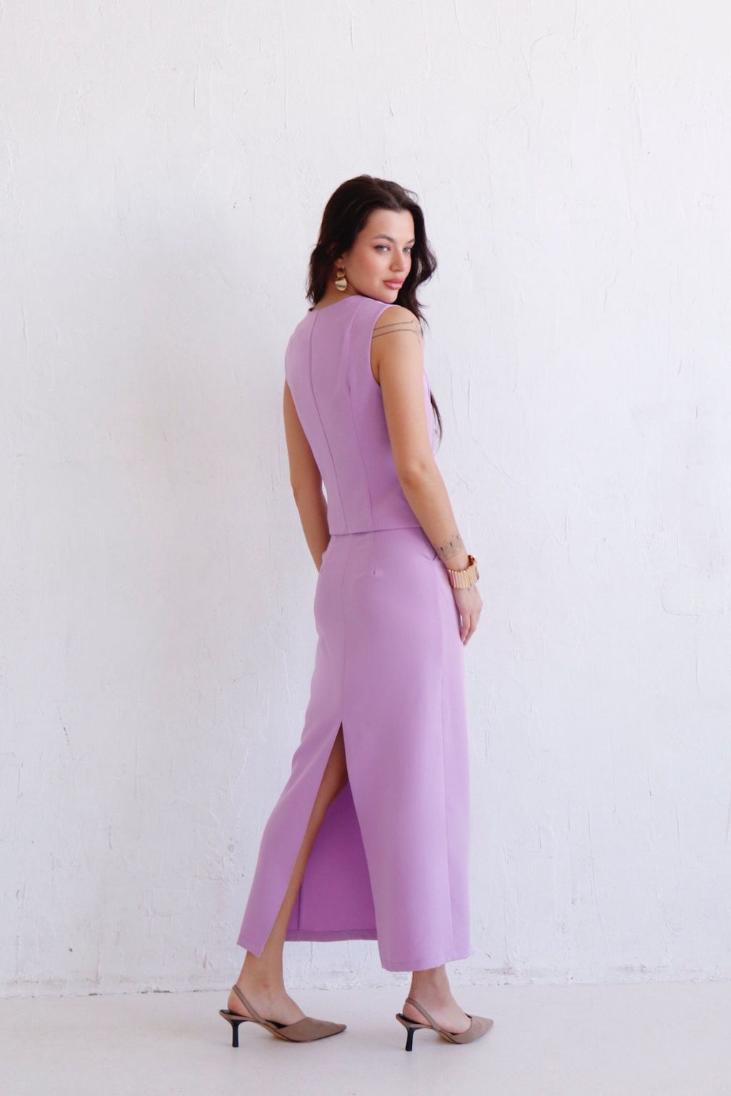 12514 Костюм с юбкой лавандовый - Martichelli фото 8