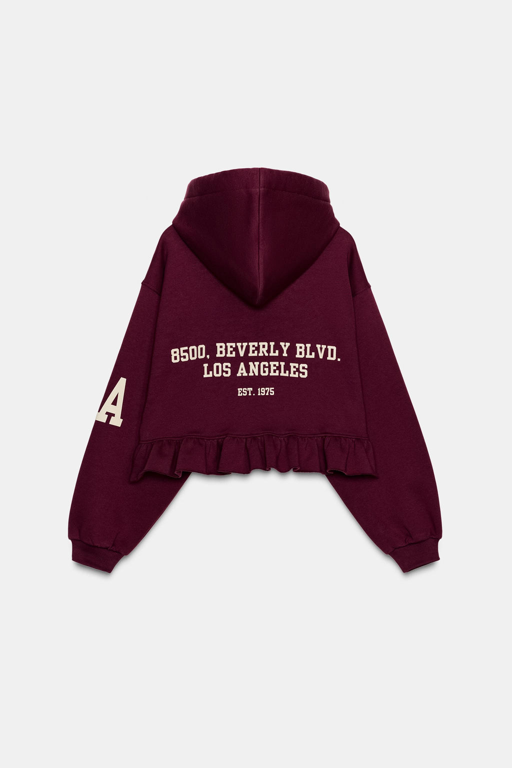 VARSITY SWEATSHIRT WITH RUFFLE TRIM - Zara фото 8