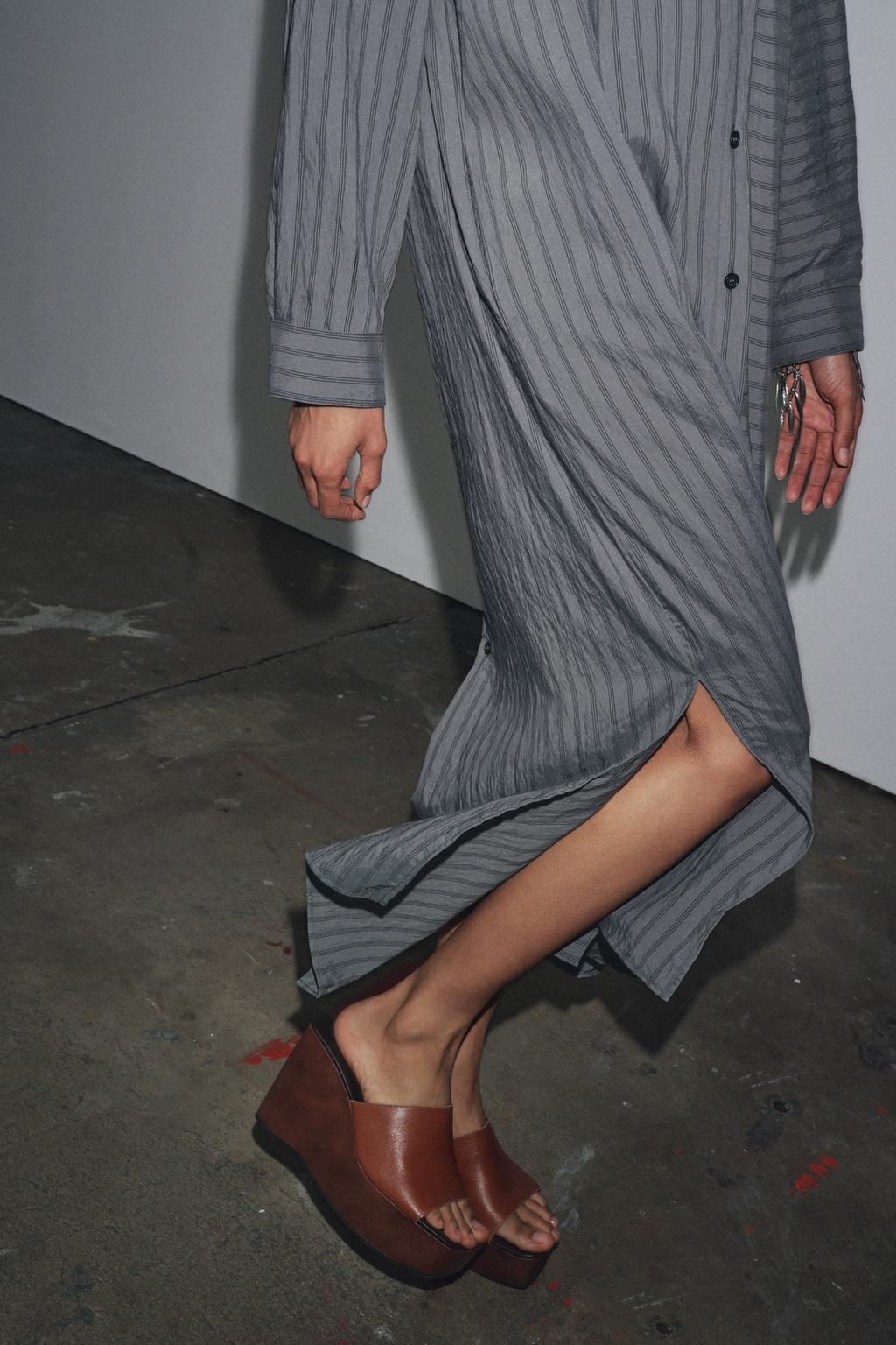 ZW COLLECTION STRIPED SHIRT DRESS - Zara фото 5