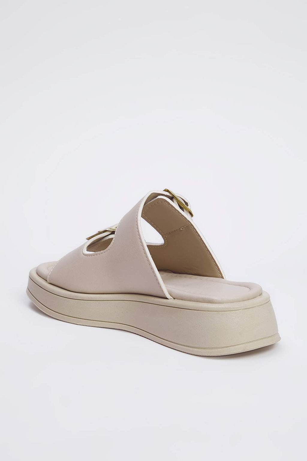 Bej Cift Bantl? Toka Detayl? Kal?n Taban Kad?n Terlik TAKSS25TE00044