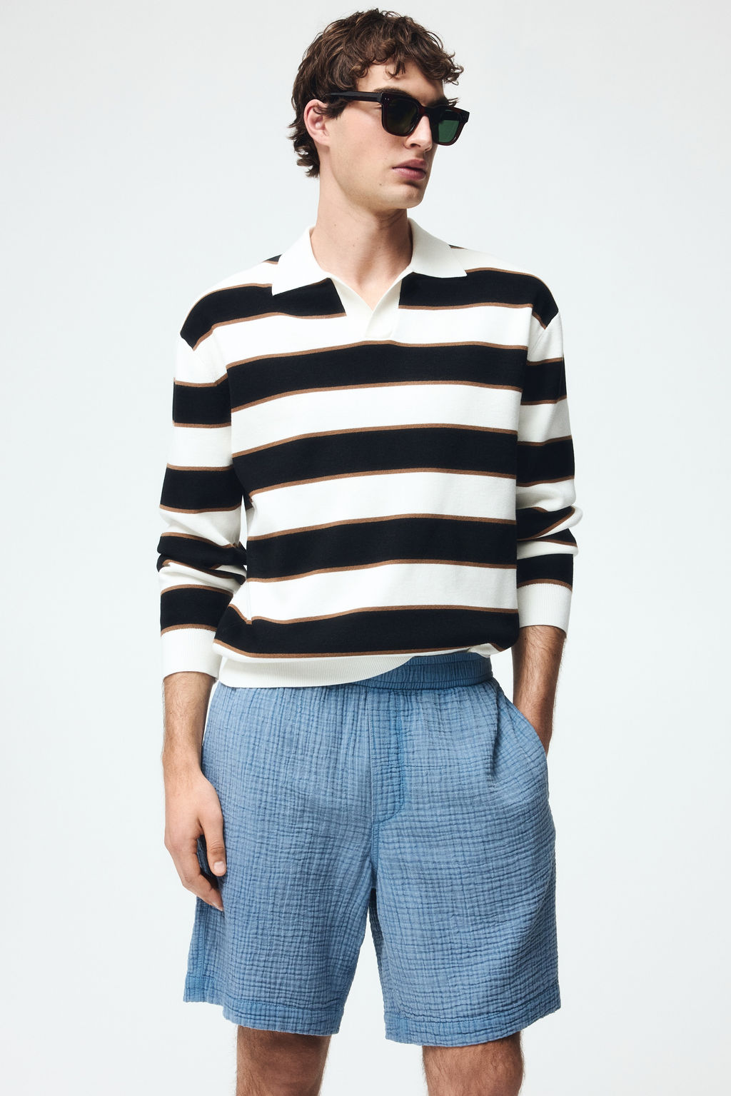Pantal?n corto en muselina Relaxed Fit - H&m фото 4