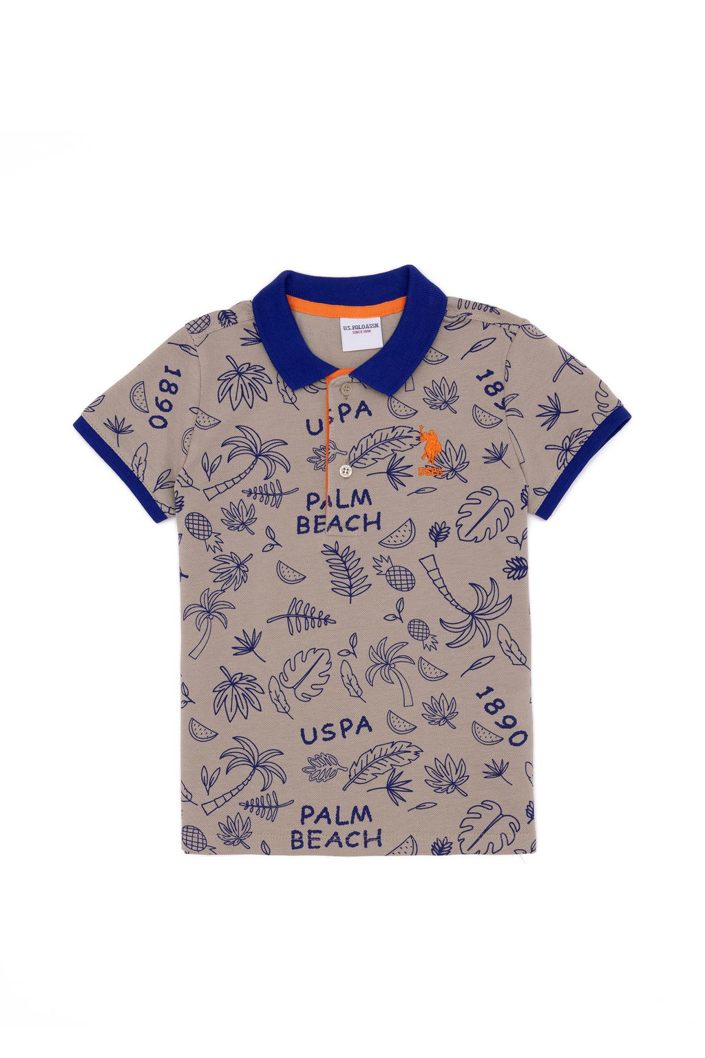 Футболка цвета хаки для мальчиков с воротником-поло - U.s. polo assn фото 4