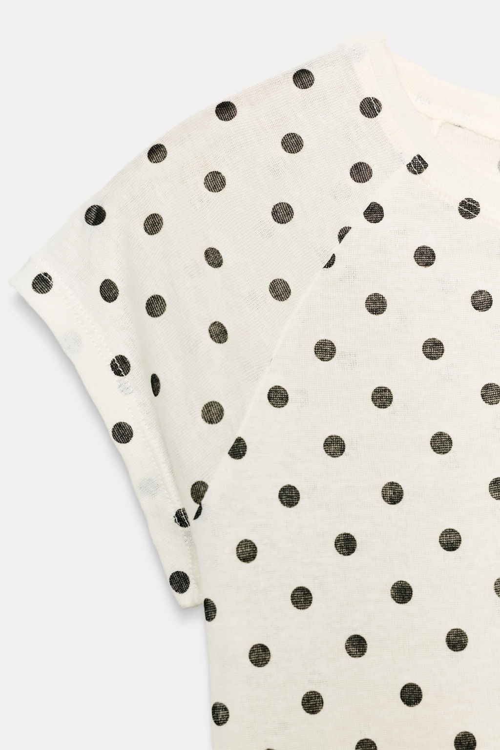 CAMISETA SUPIMA® MANGA CORTA LUNARES / Blanco - Zara фото 6