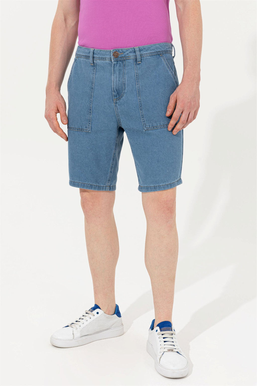 Мужские голубые джинсовые шорты - U.s. polo assn фото 3