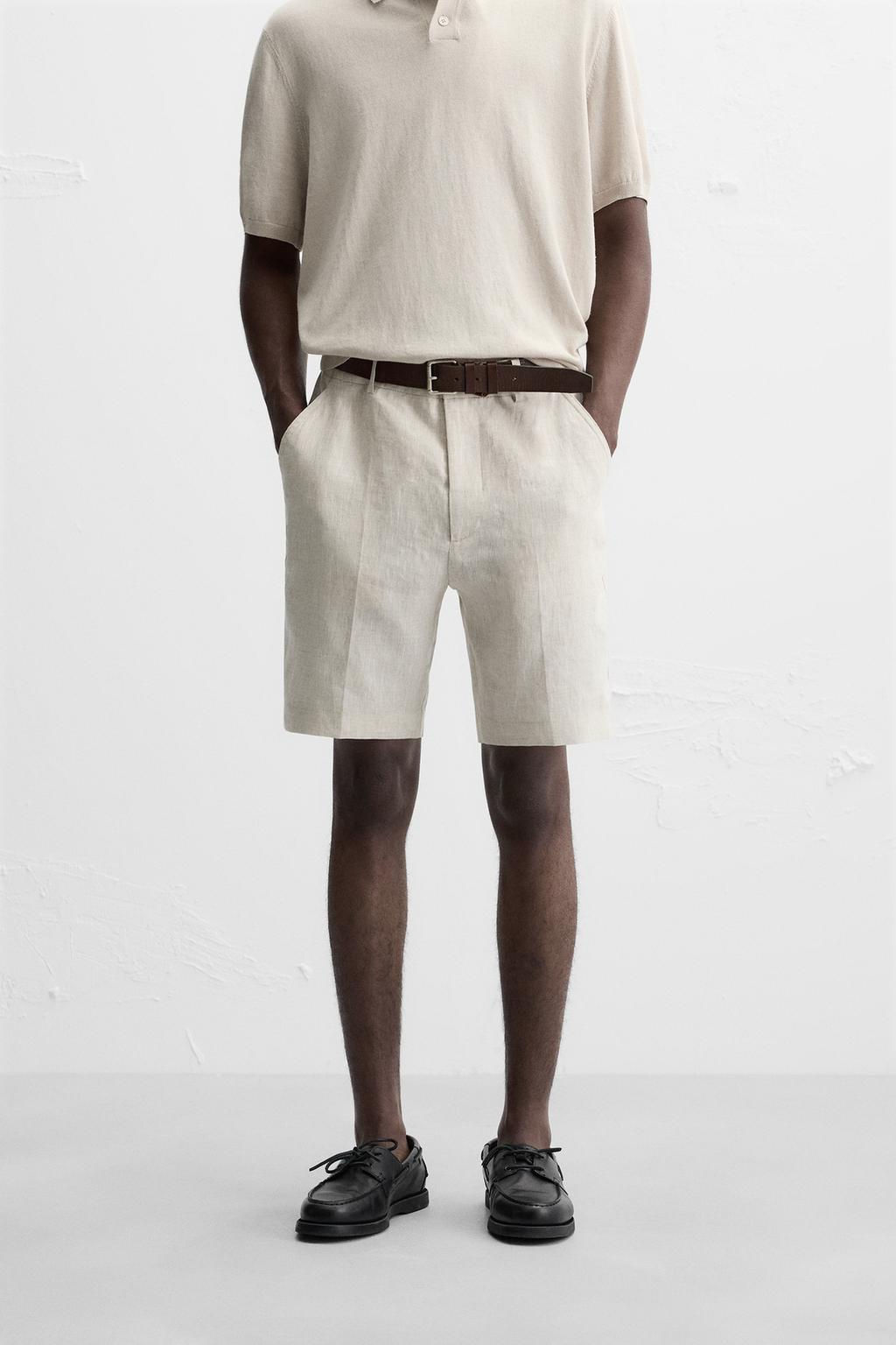 100% LINEN BERMUDA SHORTS - Zara фото 38