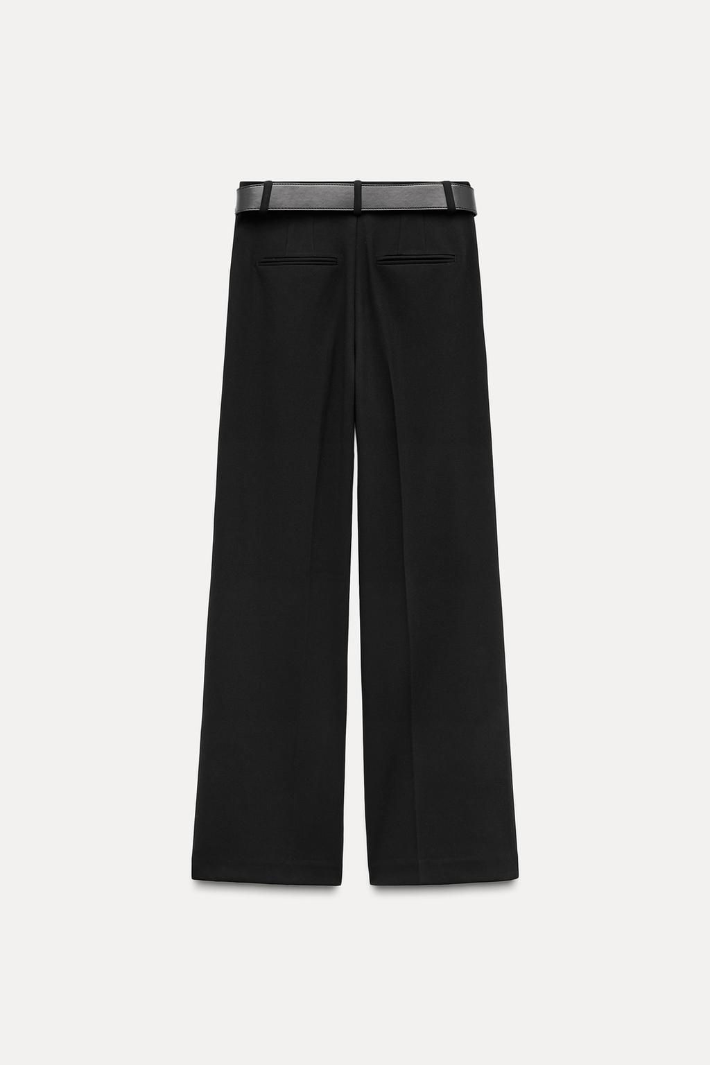 WIDE-LEG DARTED TROUSERS WITH BELT - Zara фото 5