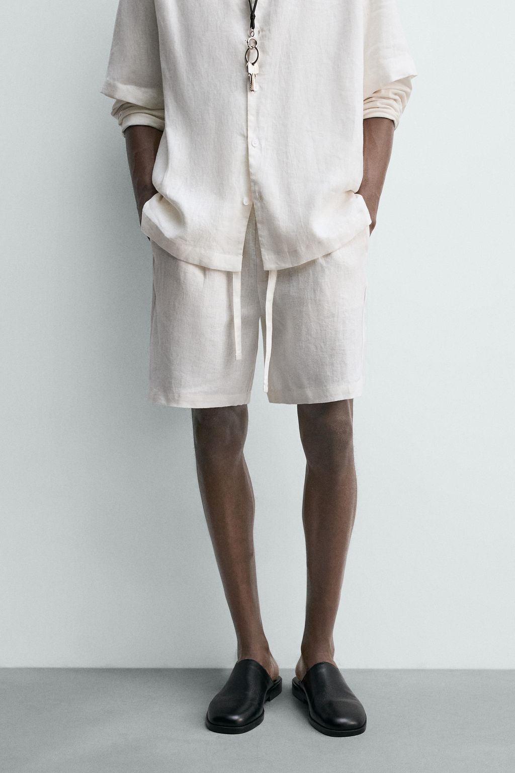 BERMUDA RELAXED FIT 100% LINO / Blanco - Zara фото 10