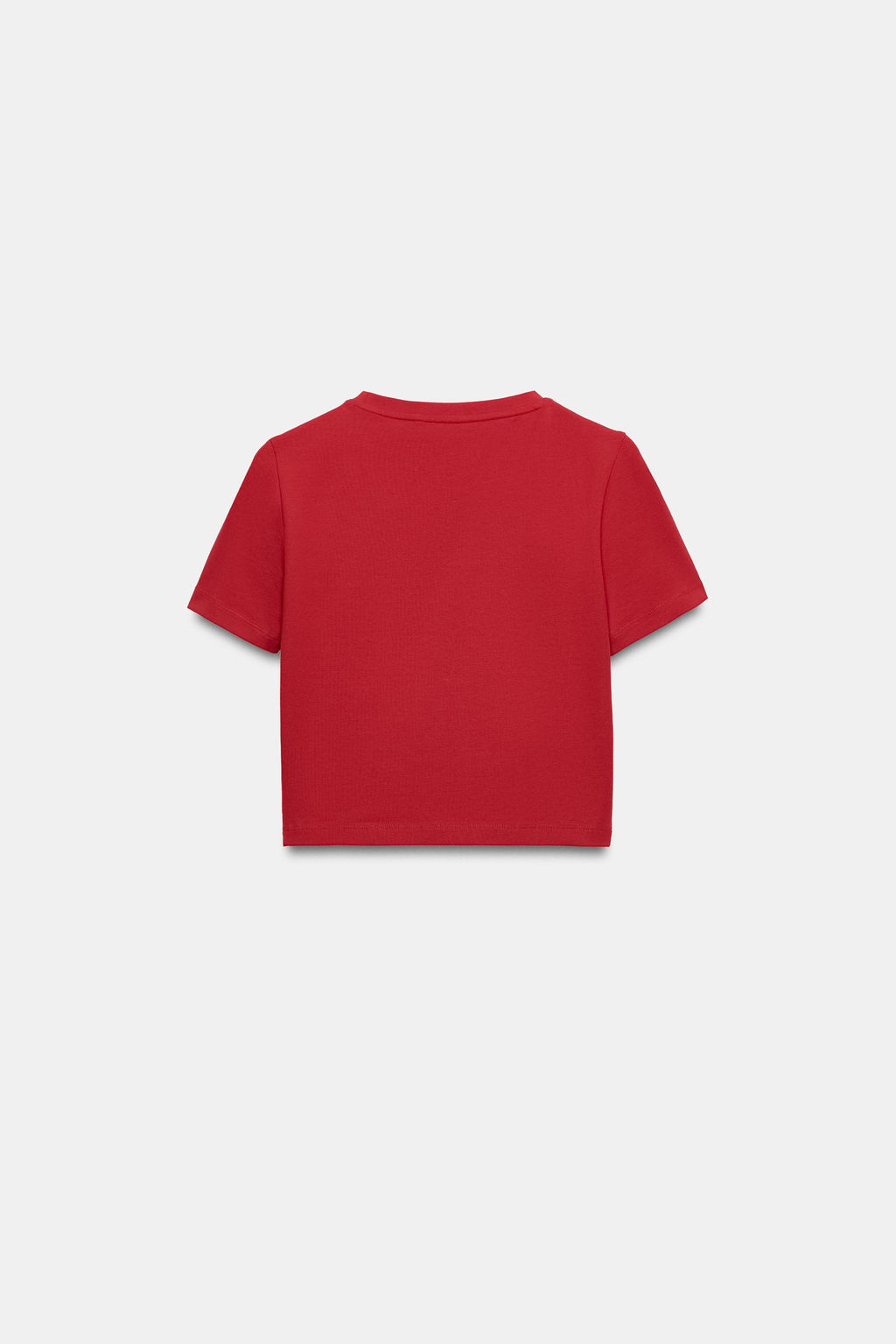 CAMISETA CROPPED MANGA CORTA / Rojo - Zara фото 4