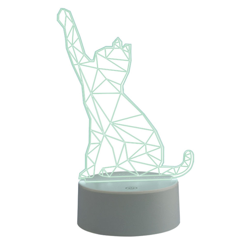 ULI-M501 RGB/3AAA CATTY/WHITE Светильник декоративный с эффектом 3D Кошка, на батарейках 3AAA (не в/к). 1 светодиод. RGB свет. USB кабель в/к. TM Uniel - Volpe фото 4