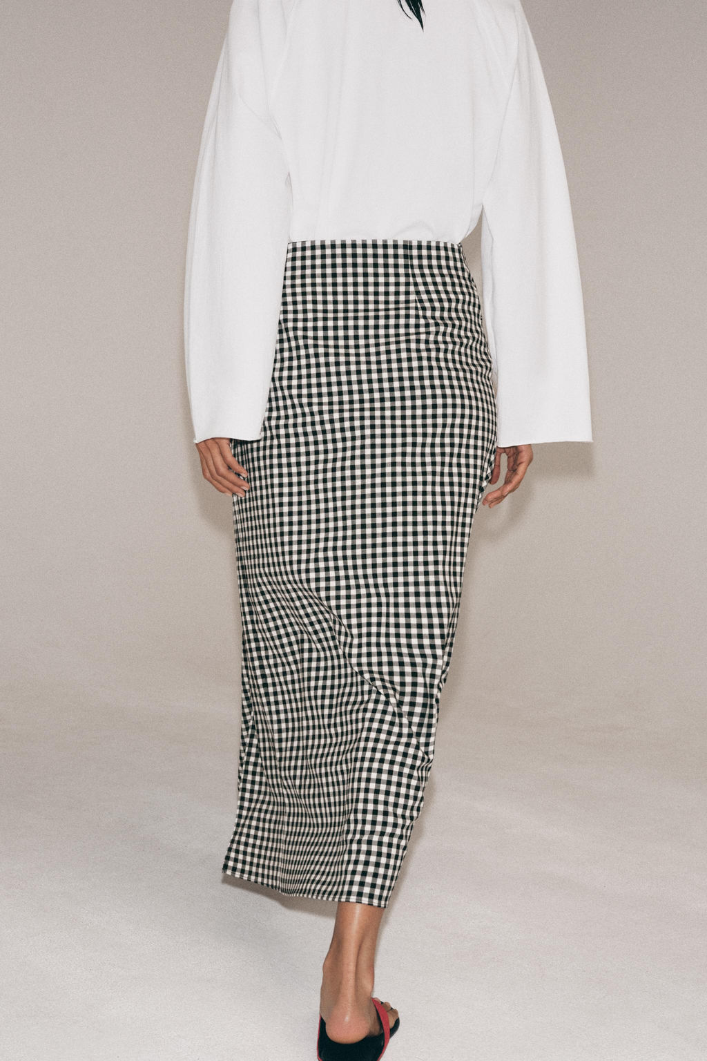 DRAPED GINGHAM SKIRT - Zara фото 12