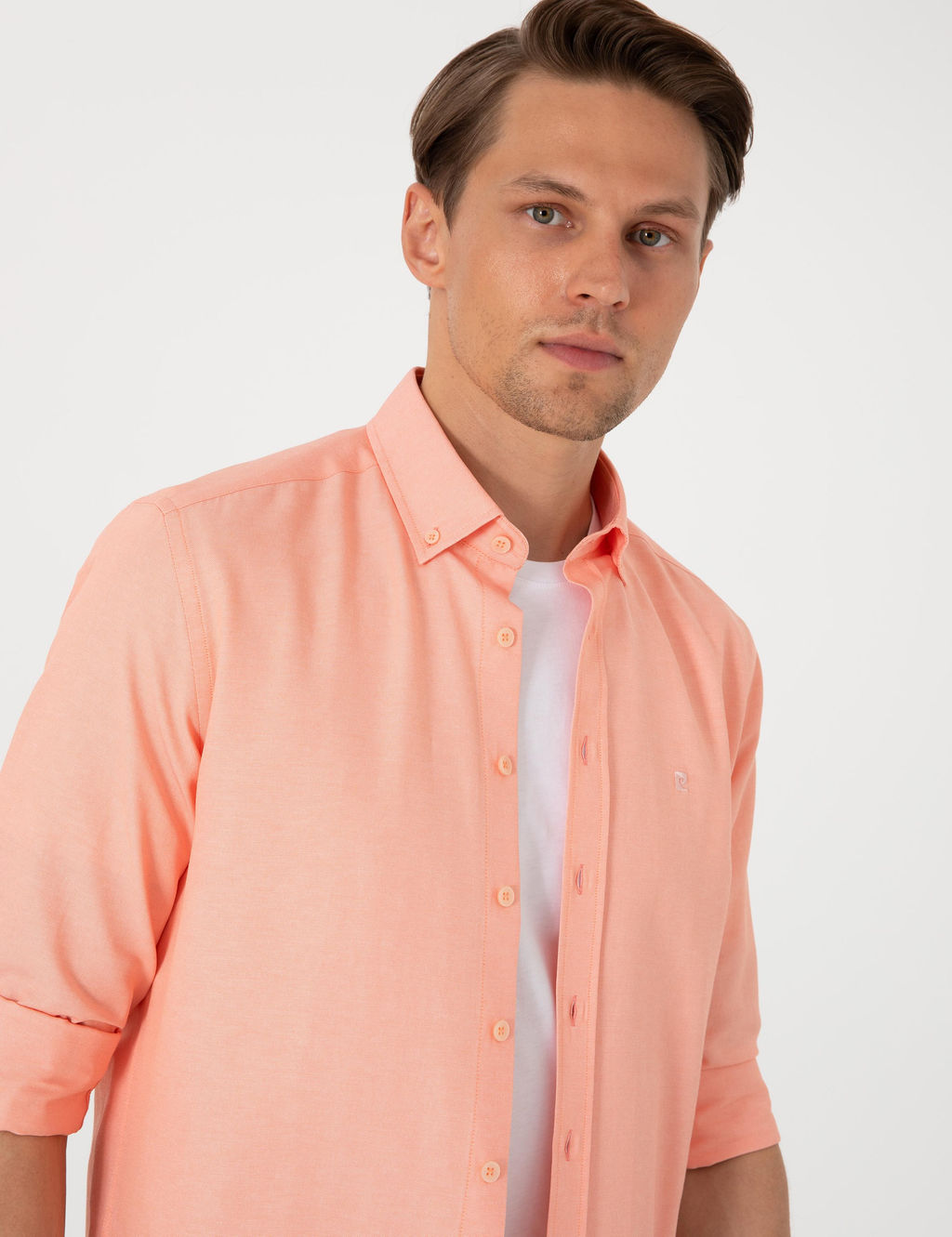 Mercan Oxford Slim Fit Kolay _t_lenebilir G_mlek - Pierre cardin фото 2
