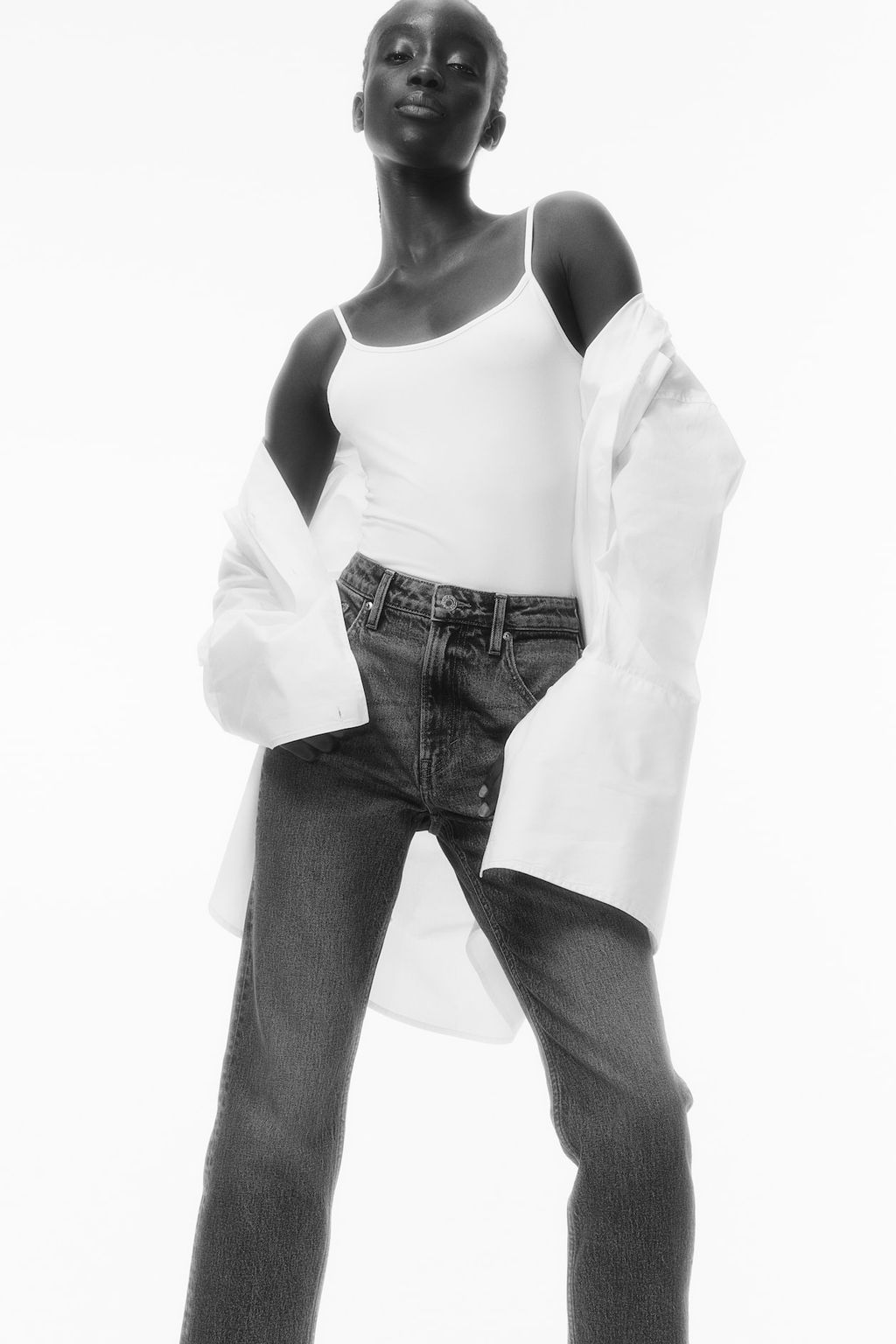 Slim Straight High Ankle Jeans - H&m фото 3