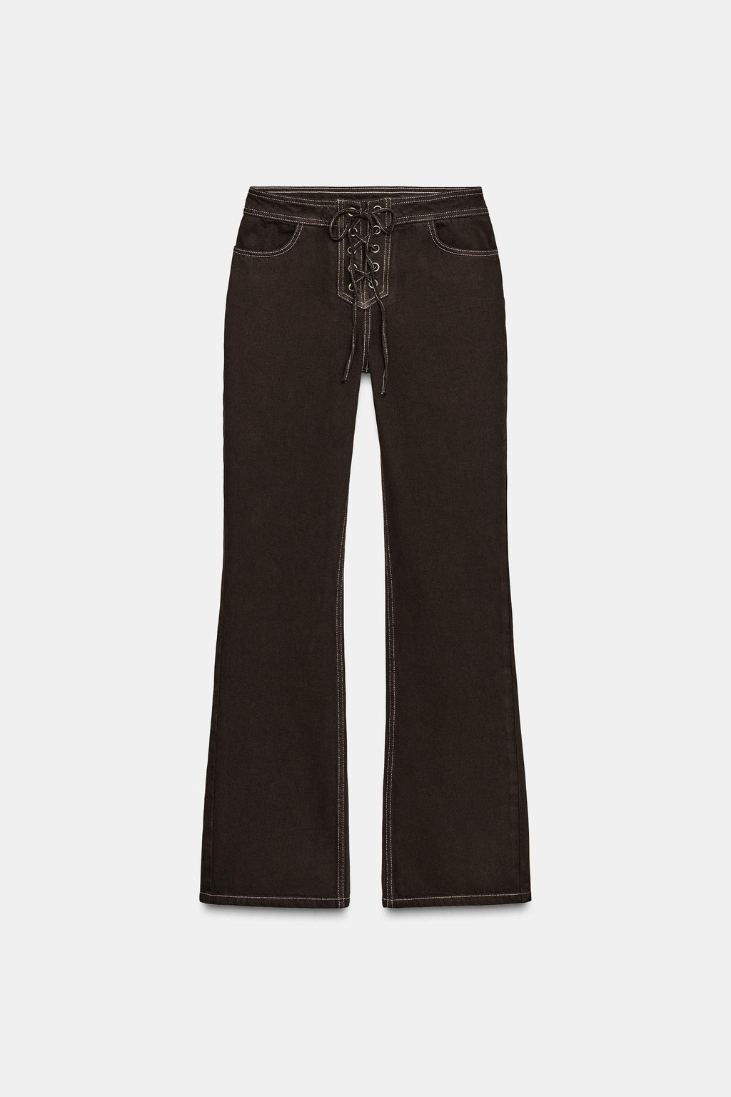 Z1975 STRAIGHT HIGH-WAIST JEANS WITH LACES - Zara фото 6