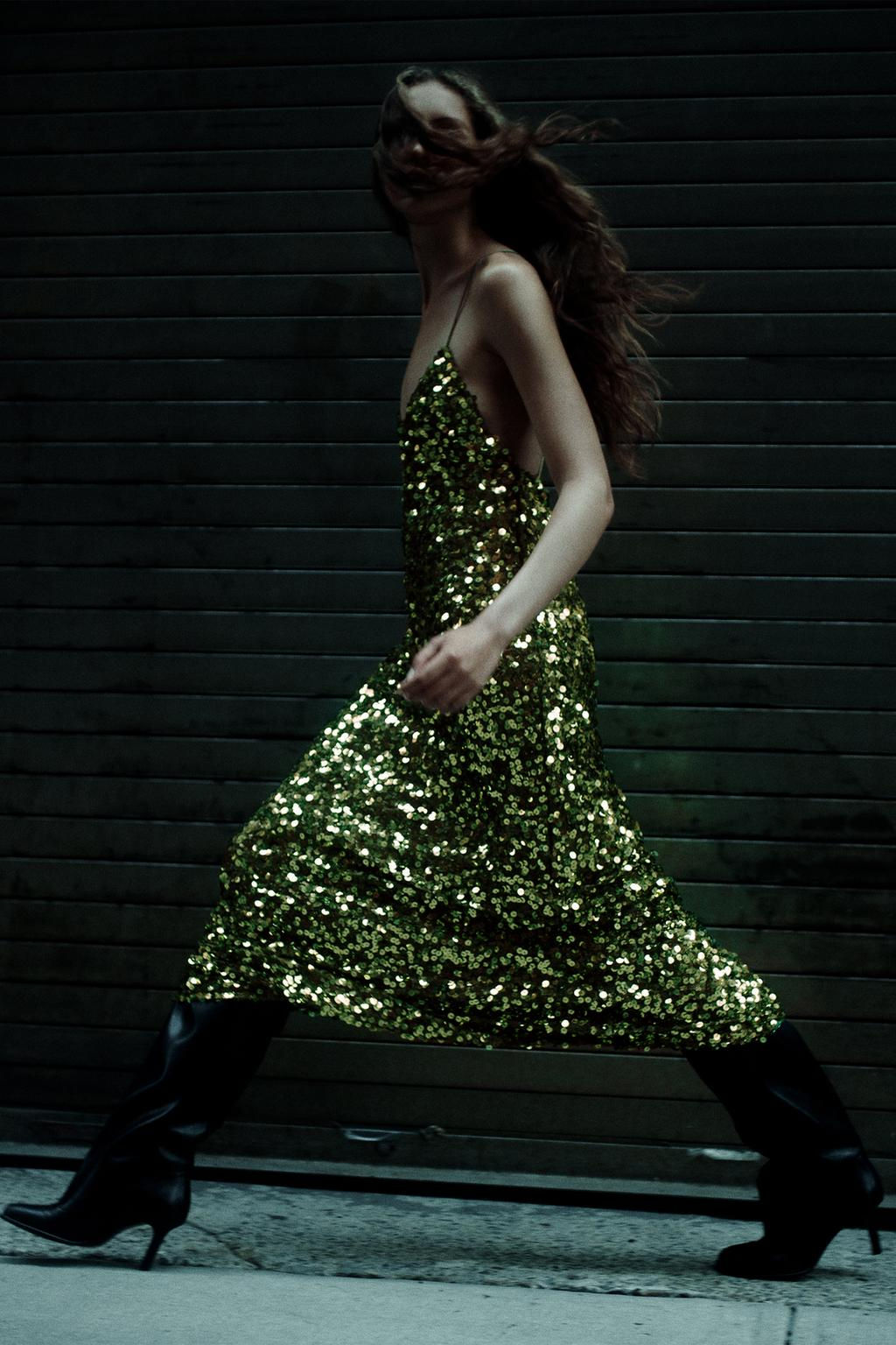 SEQUINNED MIDI DRESS - Zara фото 2