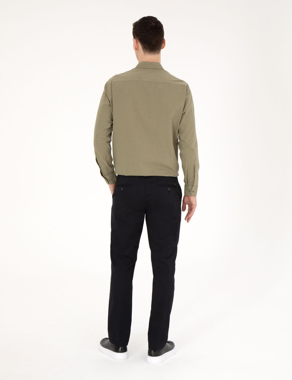 Siyah Regular Fit Basic Kanvas Pantolon