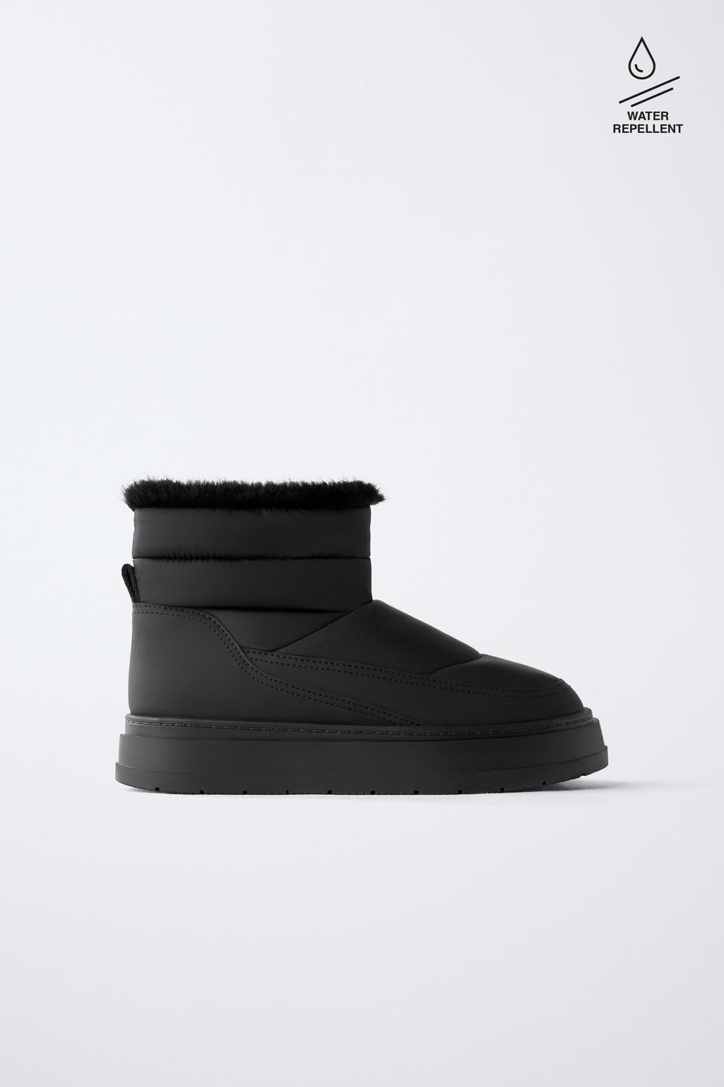 QUILTED FAUX FUR ANKLE BOOTS - Zara фото 9