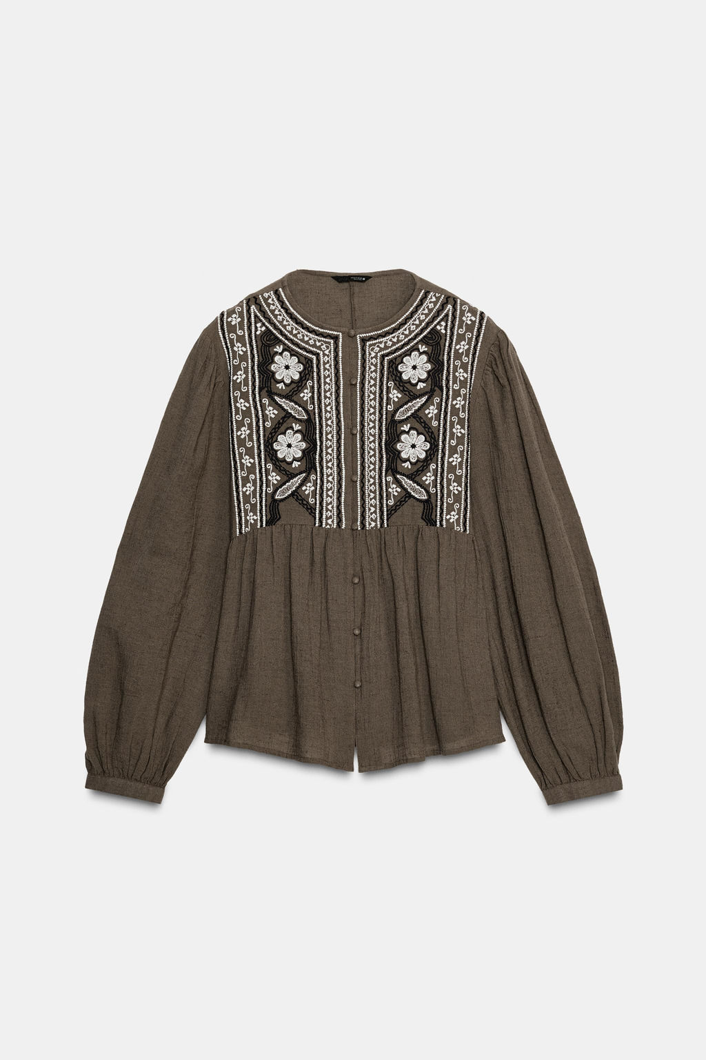 EMBROIDERED BIB BLOUSE - Zara фото 6