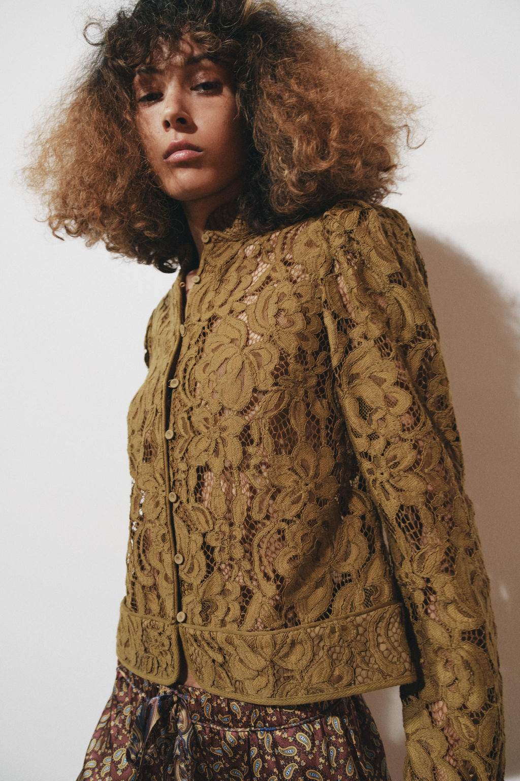 ZW COLLECTION LACE JACKET WITH PUFF SLEEVES - Zara фото 2