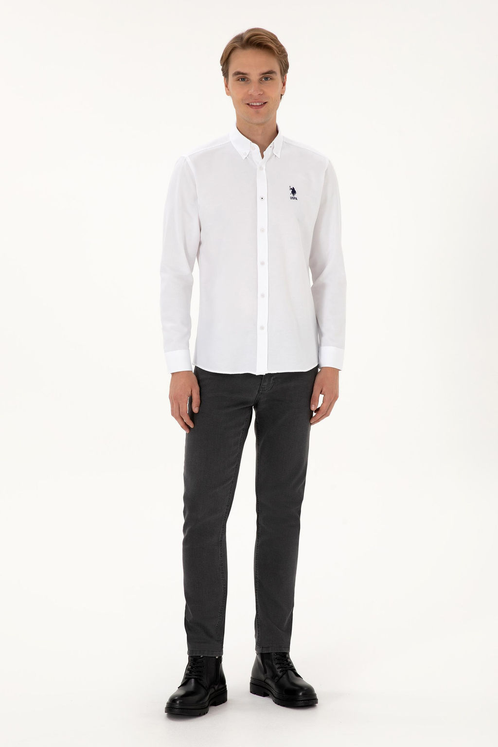 Erkek Beyaz Uzun Kollu Basic G_mlek Sepette S_rpriz _ndirim - U.s. polo assn фото 4