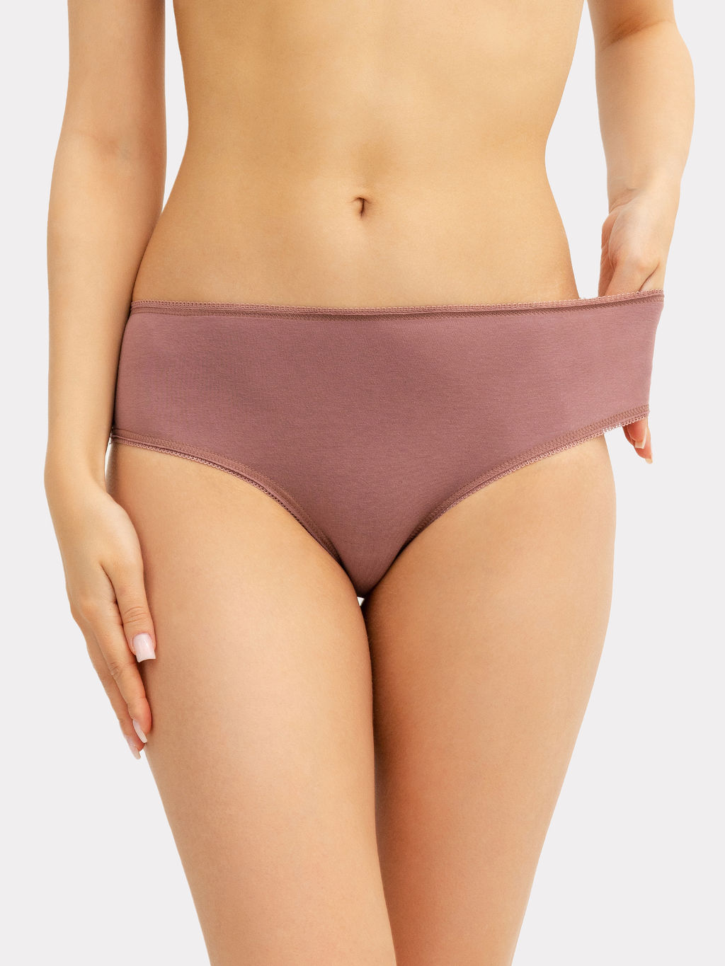 Цена за 2 штуки! Трусы женские шорты с деталями из кружева в коричневом оттенке кофейная роза2 412265H - Mark formelle фото 3