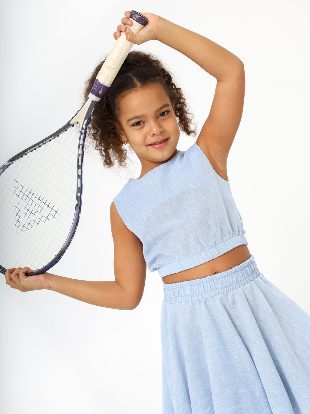 Рубашка-хенли Лен, голубой меланж - Inzibe фото 30