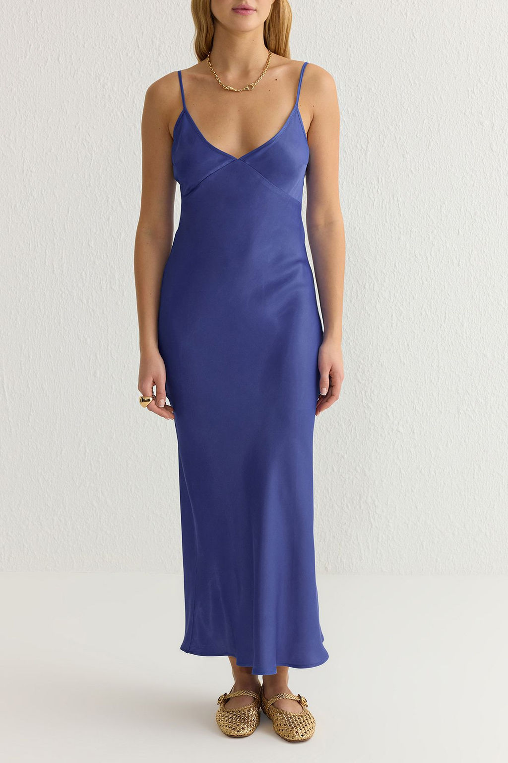 TRENDYOLMILLA Siyah Duz Kesim Saten Ask?l? Maxi Dokuma Elbise TWOSS24EL00163  фото 3