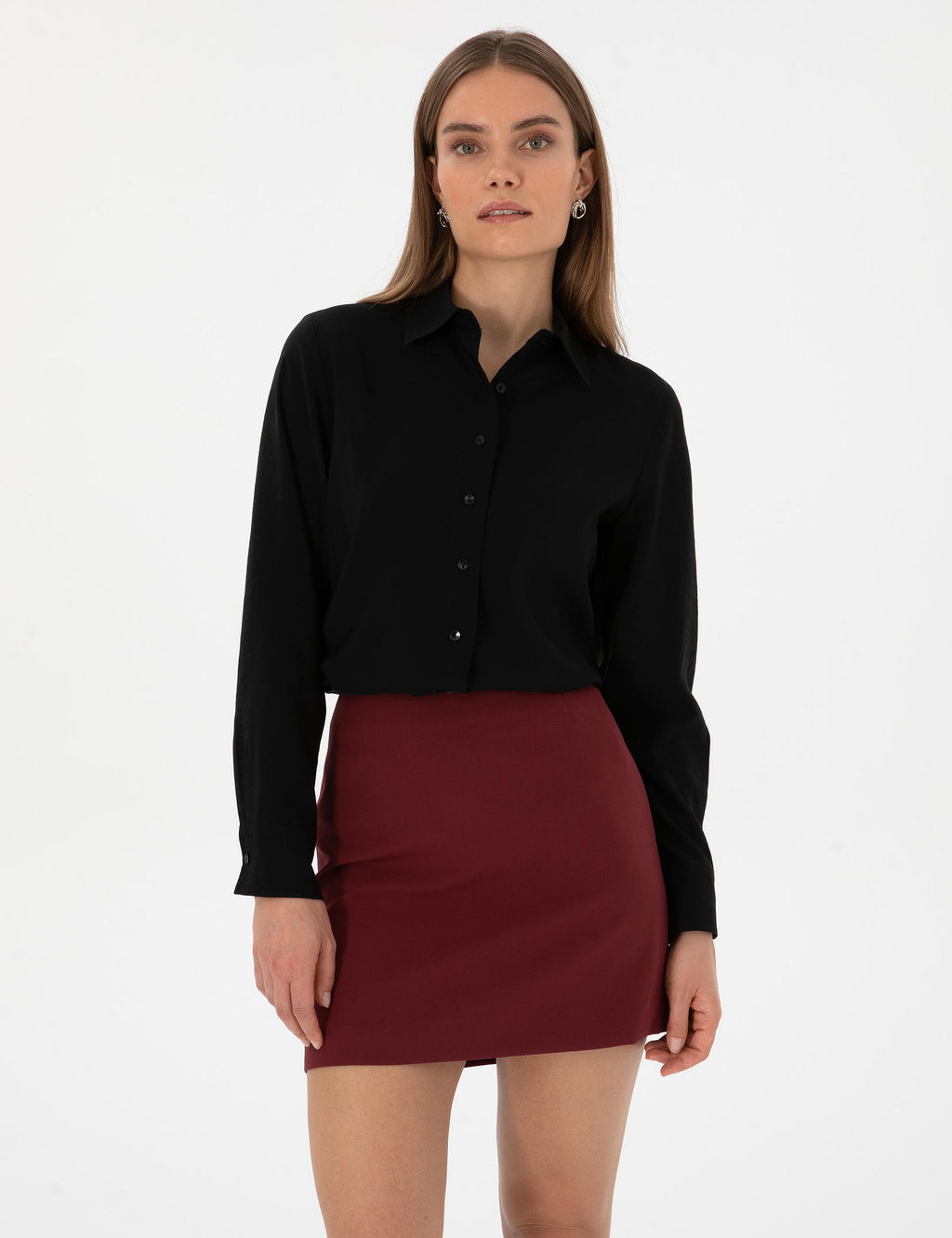 Siyah Regular Fit Uzun Kollu G_mlek