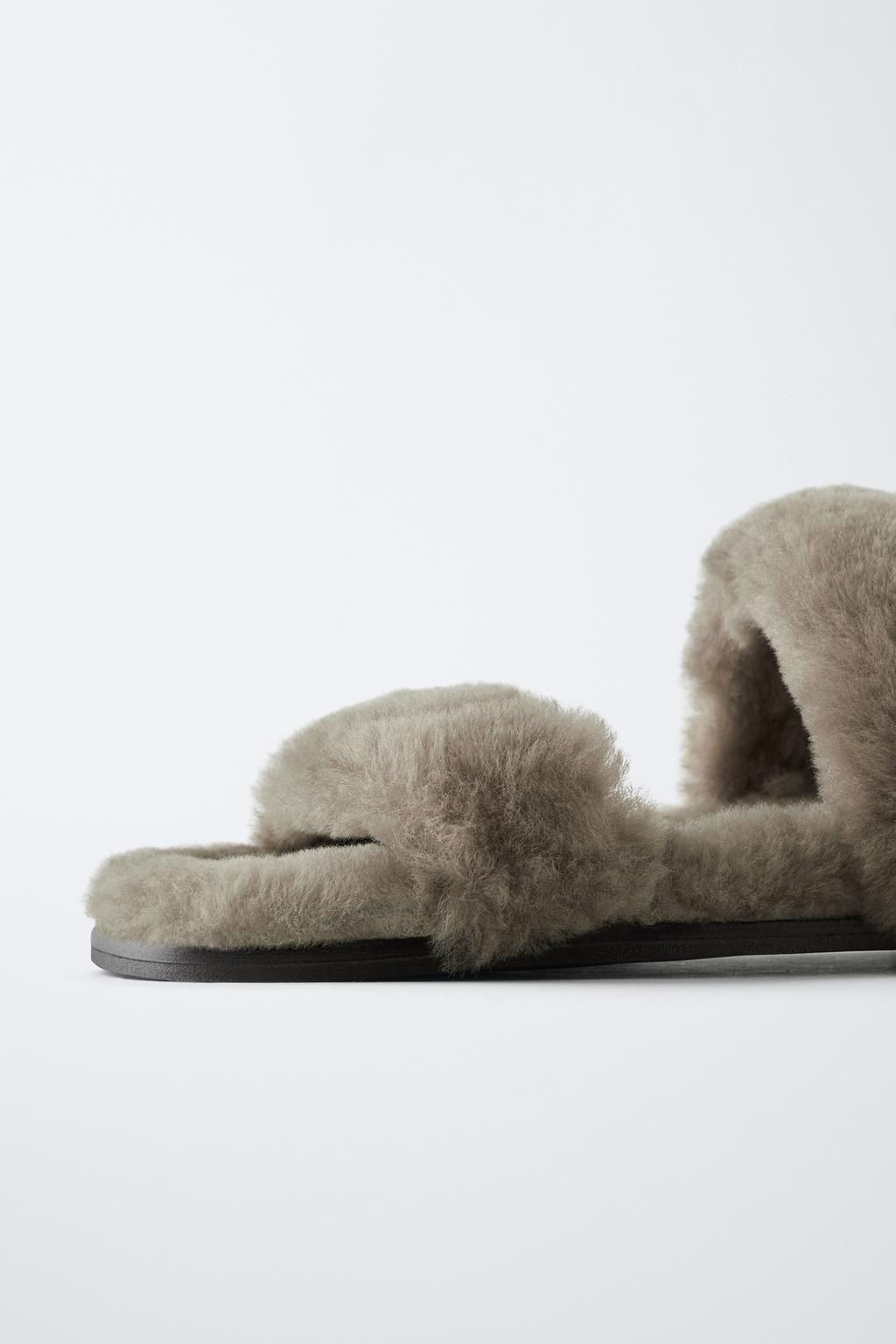 LIMITED EDITION SHEEPSKIN LEATHER SANDALS - Zara фото 6