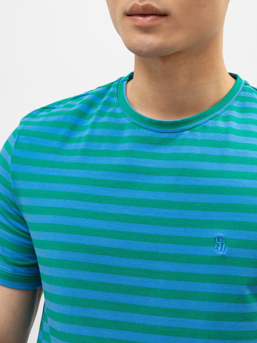 Футболка мужская в зелено-голубую полоску зелено -голубая полоска 111774 - Mark formelle фото 4