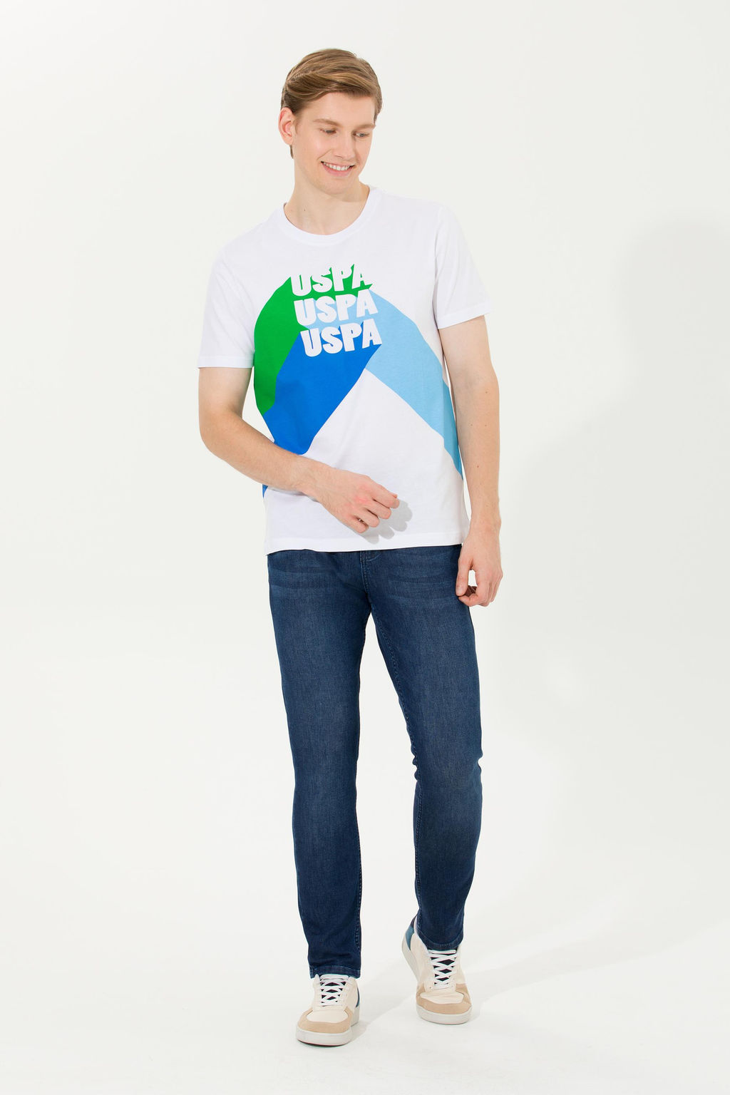 Erkek Beyaz Bisiklet Yaka Ti__rt