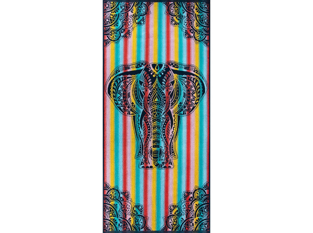 Полотенце махровое 6с102.411ж1 Этно-слон (т.радужка) 67х150см