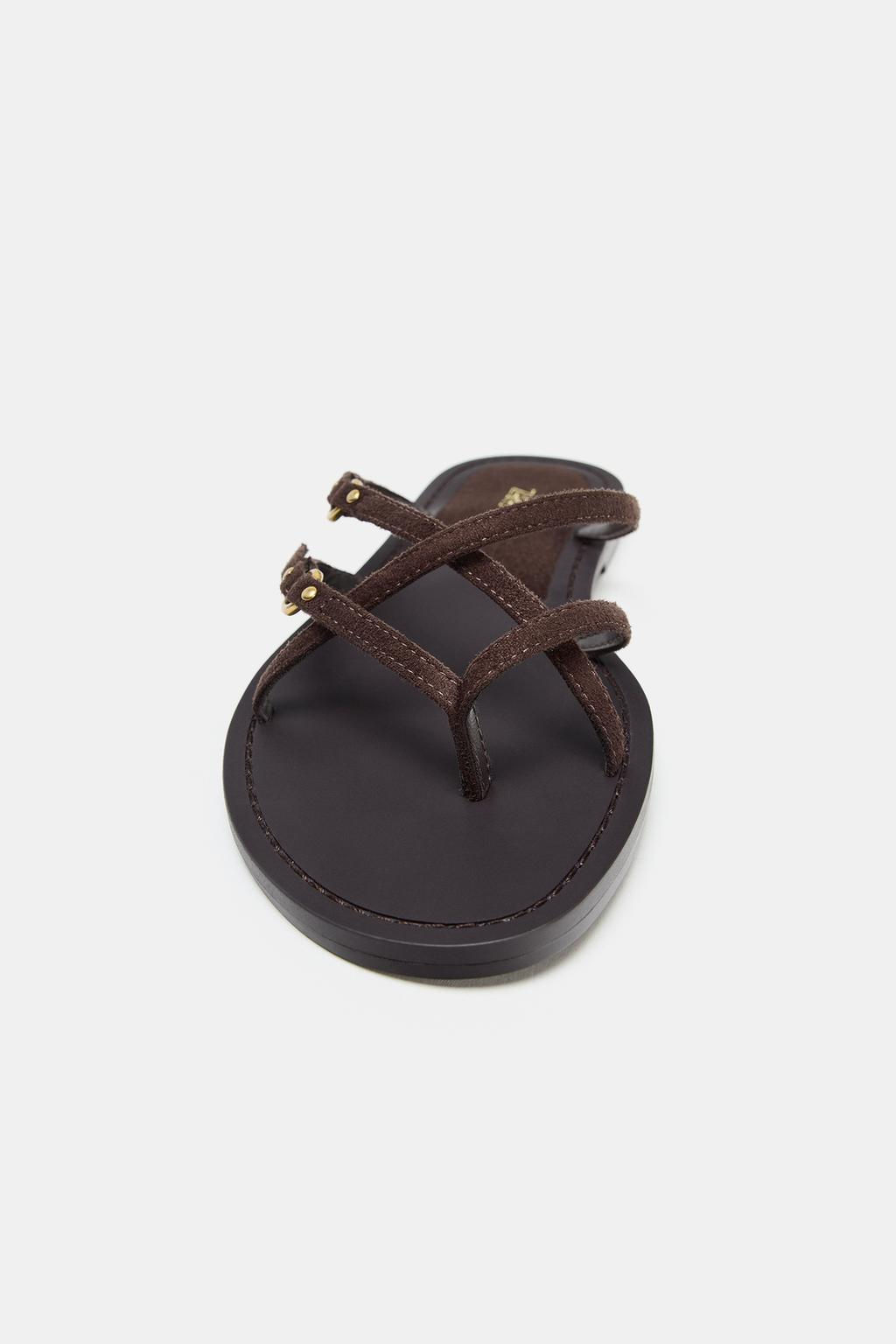 STRAPPY FLAT SANDALS - Zara фото 4