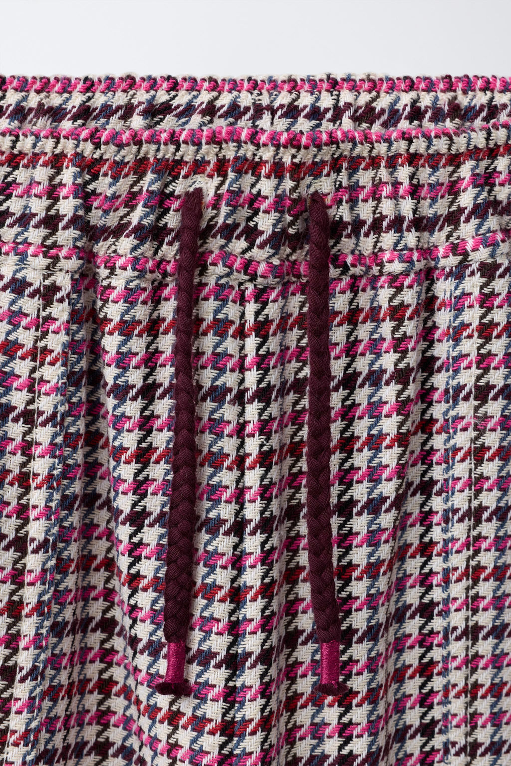 TEXTURED HOUNDSTOOTH WIDE-LEG TROUSERS - Zara фото 3