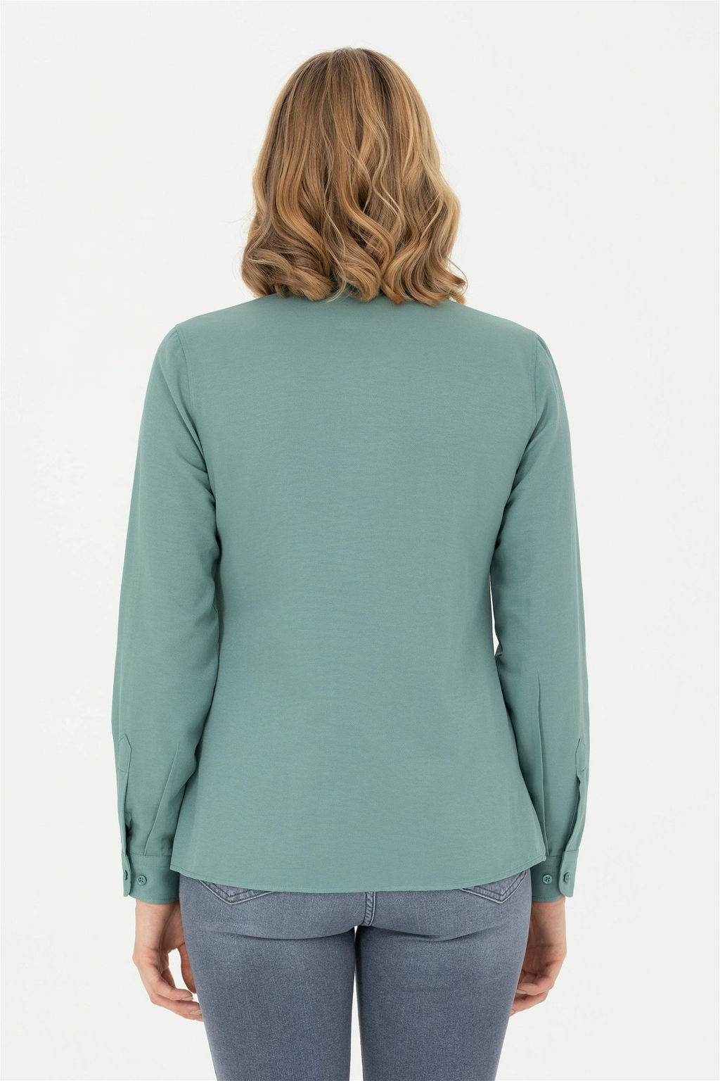Женская мятная базовая рубашка с длинным рукавом - U.s. polo assn фото 12