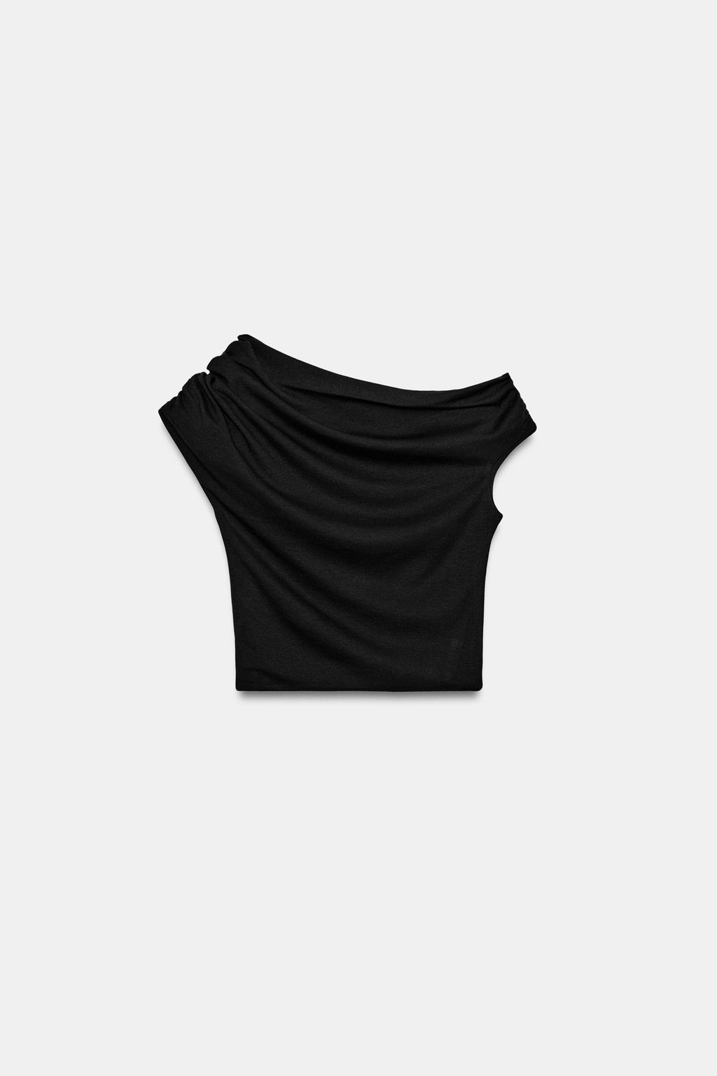 TOP ASIM?TRICO DRAPEADO / Negro - Zara фото 4