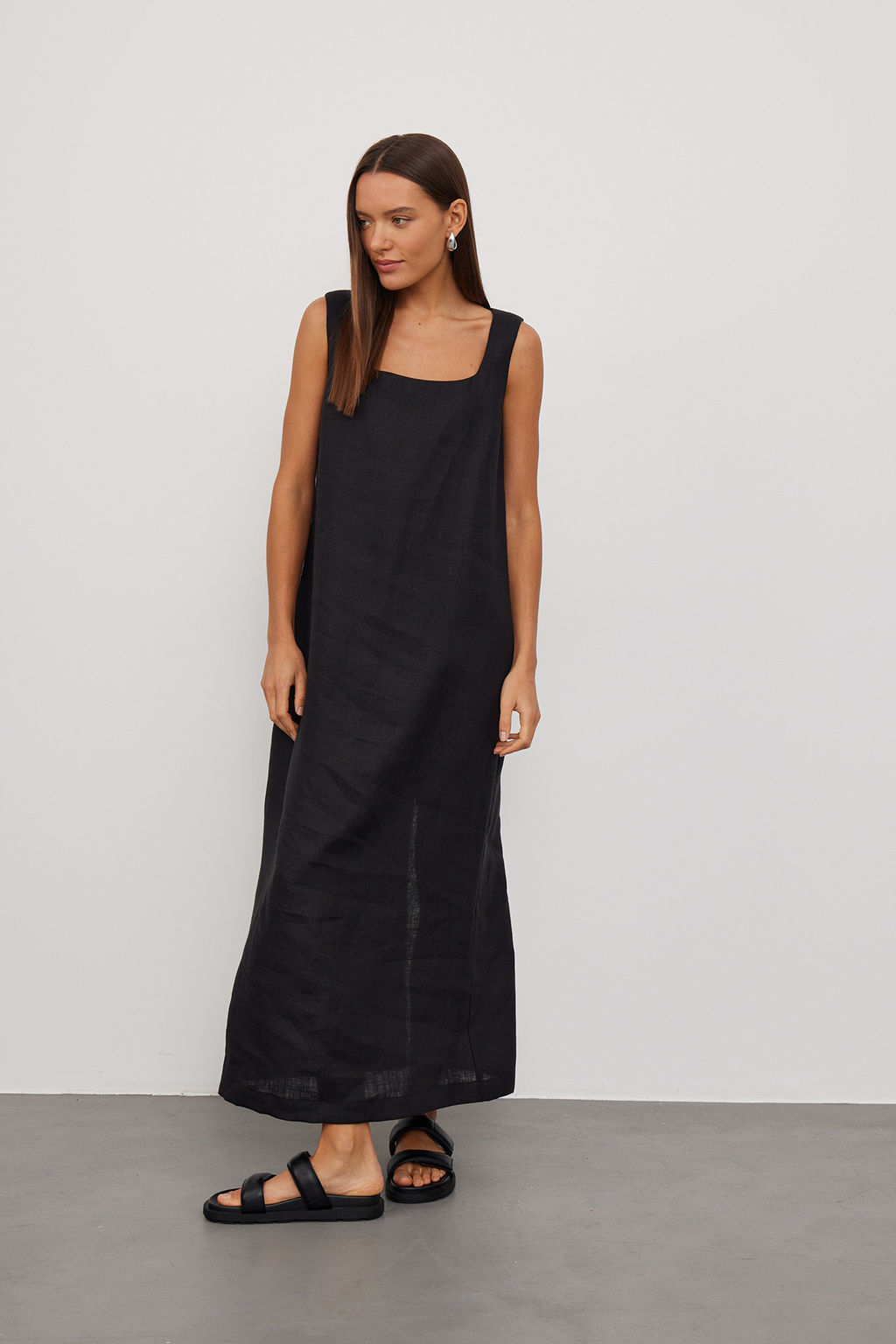 Сарафан длинный D026_Black/Черный