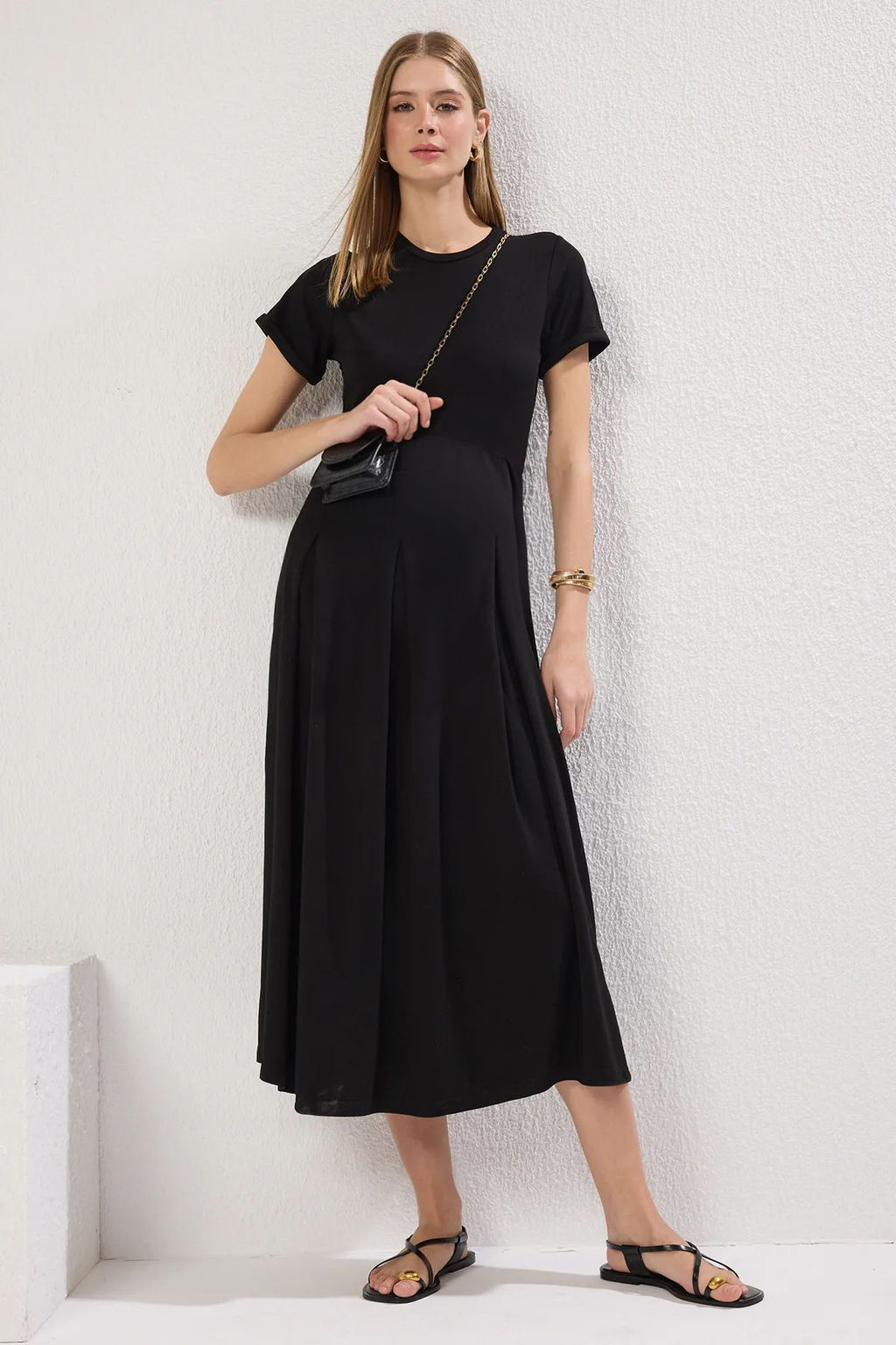 TRENDYOLMILLA Siyah A Line/Can Kesim Maxi Orme Elbise TWOSS25EL00073 фото 2