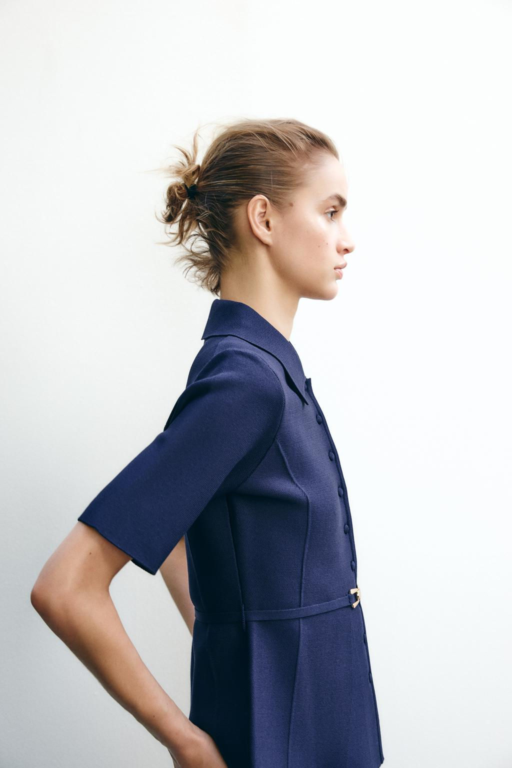 PLAIN KNIT BELTED JACKET - Zara фото 3