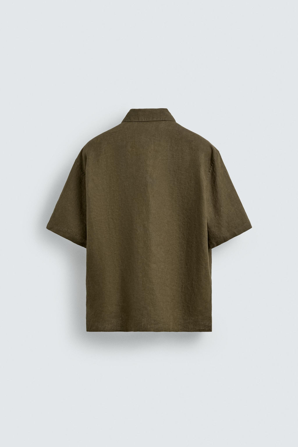 CAMISA RELAXED FIT 100%LINO / Khaki oscuro - Zara фото 9