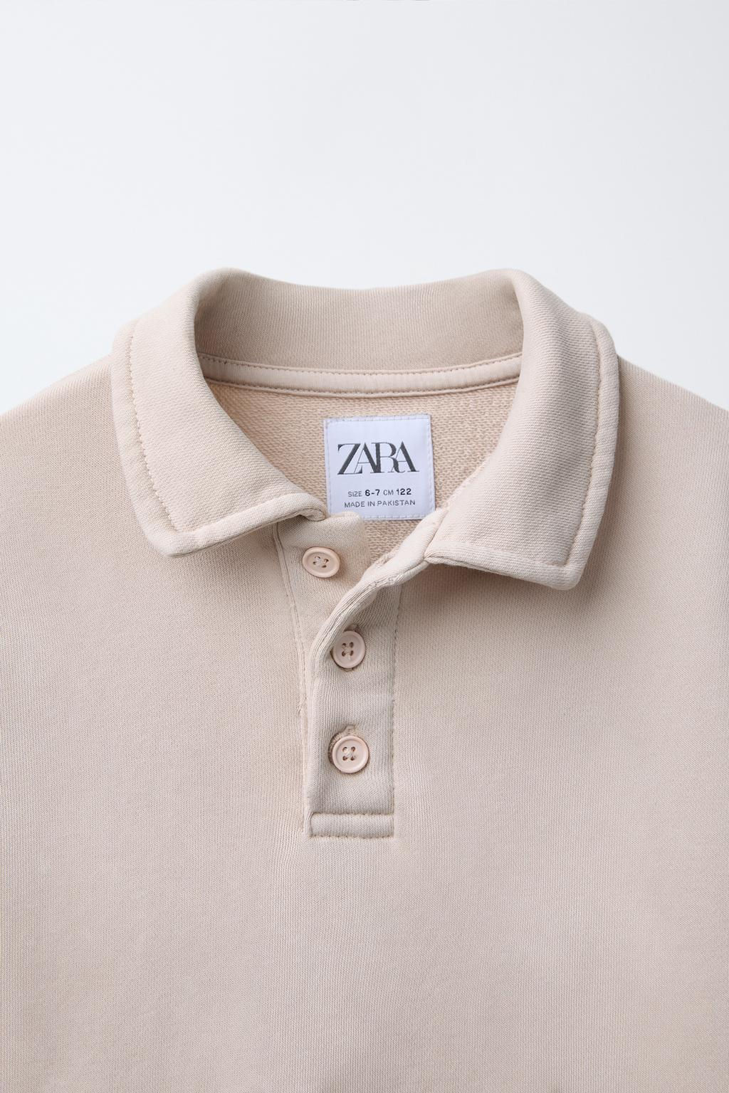 POLO SWEATSHIRT WITH LABEL - Zara фото 9