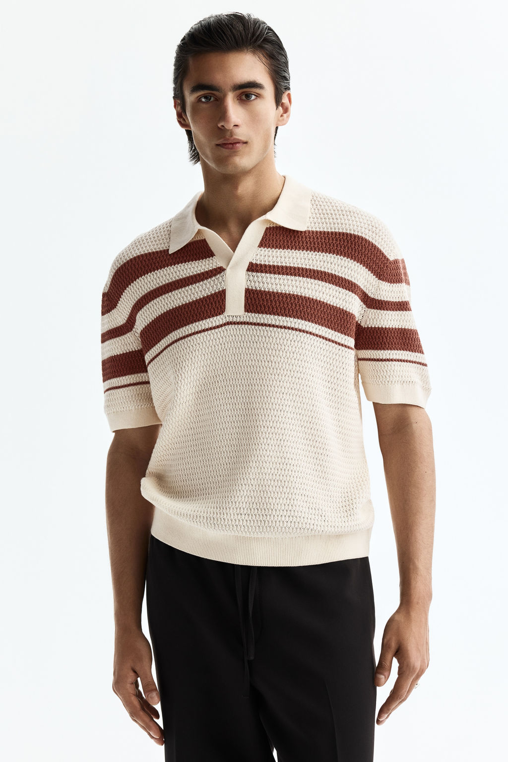 Polo en punto pointelle Regular Fit - H&m фото 4