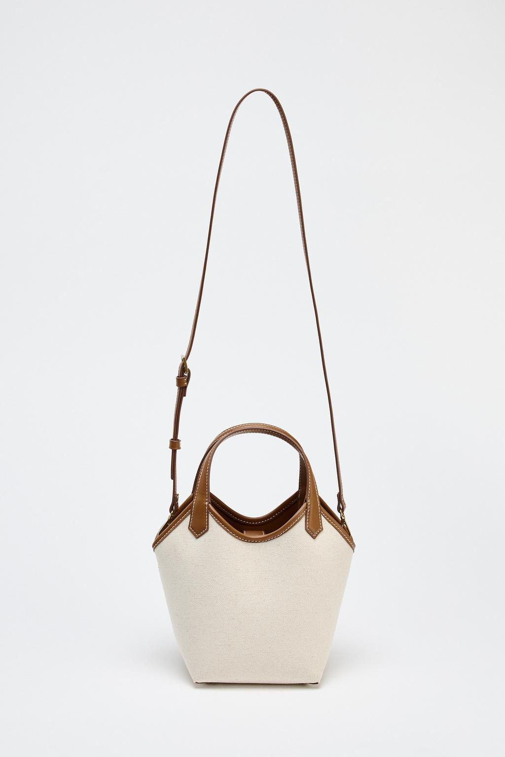 CONTRAST CANVAS MINI TOTE BAG - Zara фото 5