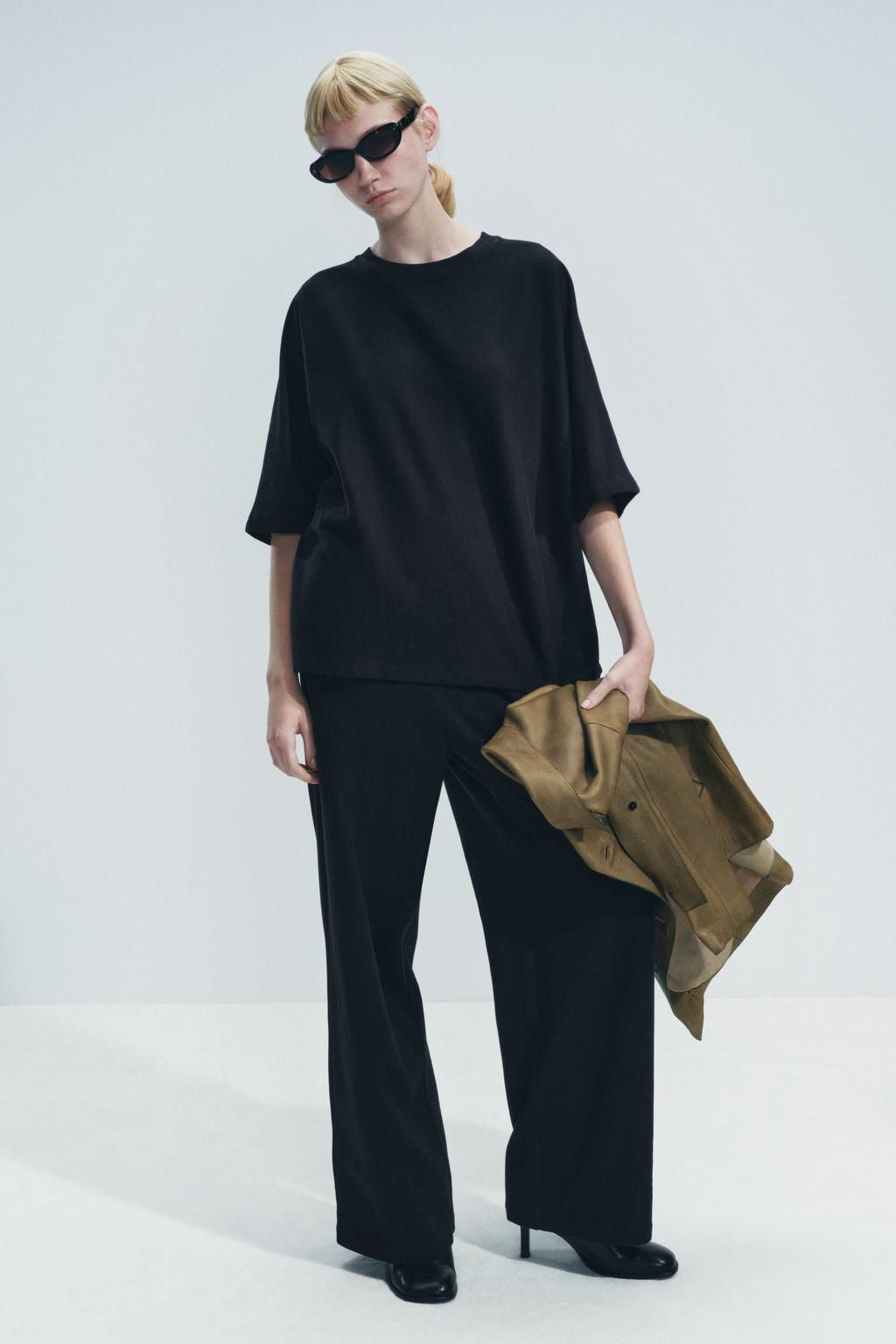 COTTON STRAIGHT-LEG TROUSERS - Zara фото 11