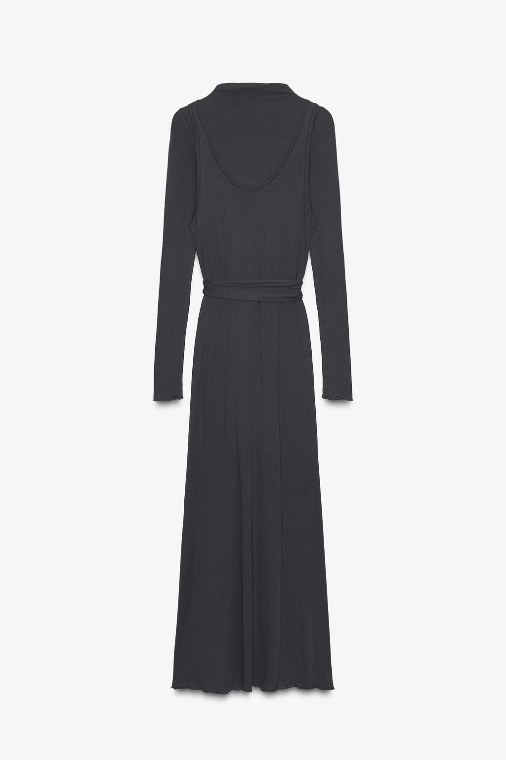 DOUBLE EFFECT DRESS WITH TIE BELT - Zara фото 8
